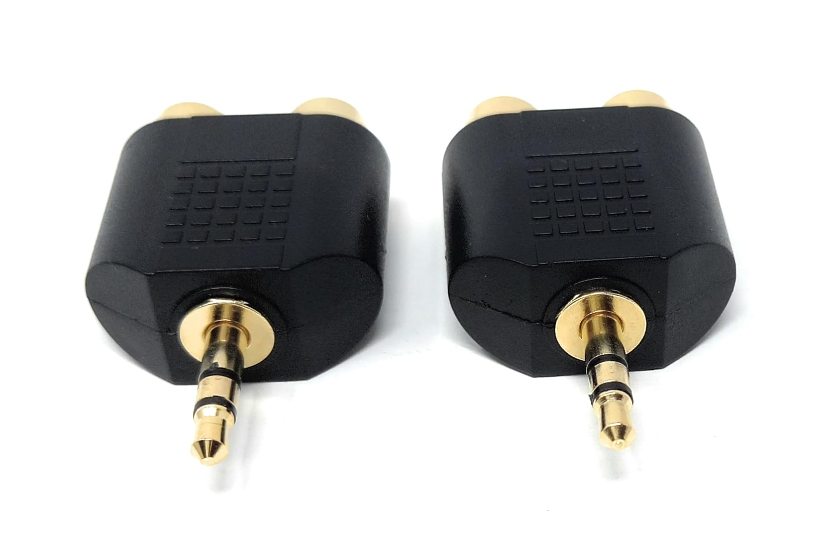 DRUT 3.5mm Stereo Jack Plug to Twin RCA Phono Mono Splitter or Combiner Audio Adapter