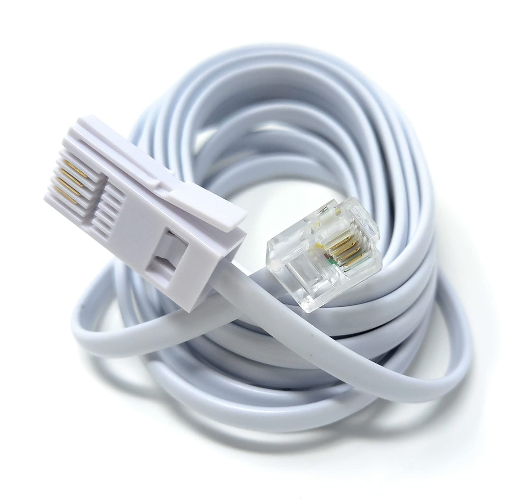 DRUT RJ11 to BT, 4 Pin Male to Male Rollover Cable Modem Router Lead Cord VDSL/ADSL (not for telephone)