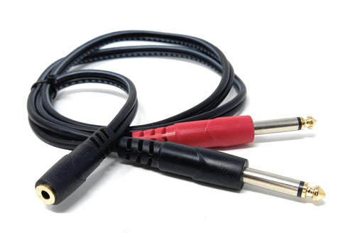 3.5mm Stereo Female to Dual 6.35mm (1/4") Mono TS Male Y Splitter Cable – Audio Adapter for Guitar Amp, Mixer & More
