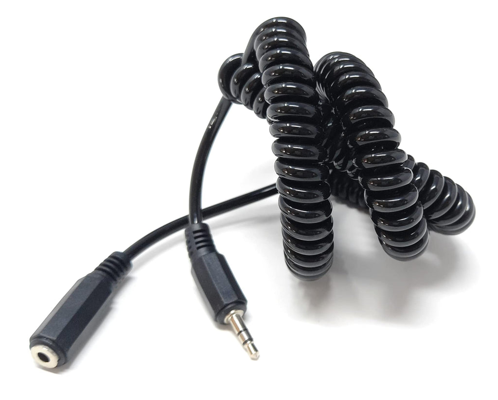 DRUT 3.5mm Stereo Jack to 3.5mm Socket Headphone, Speaker, HI-FI Extension Coiled Cable Lead