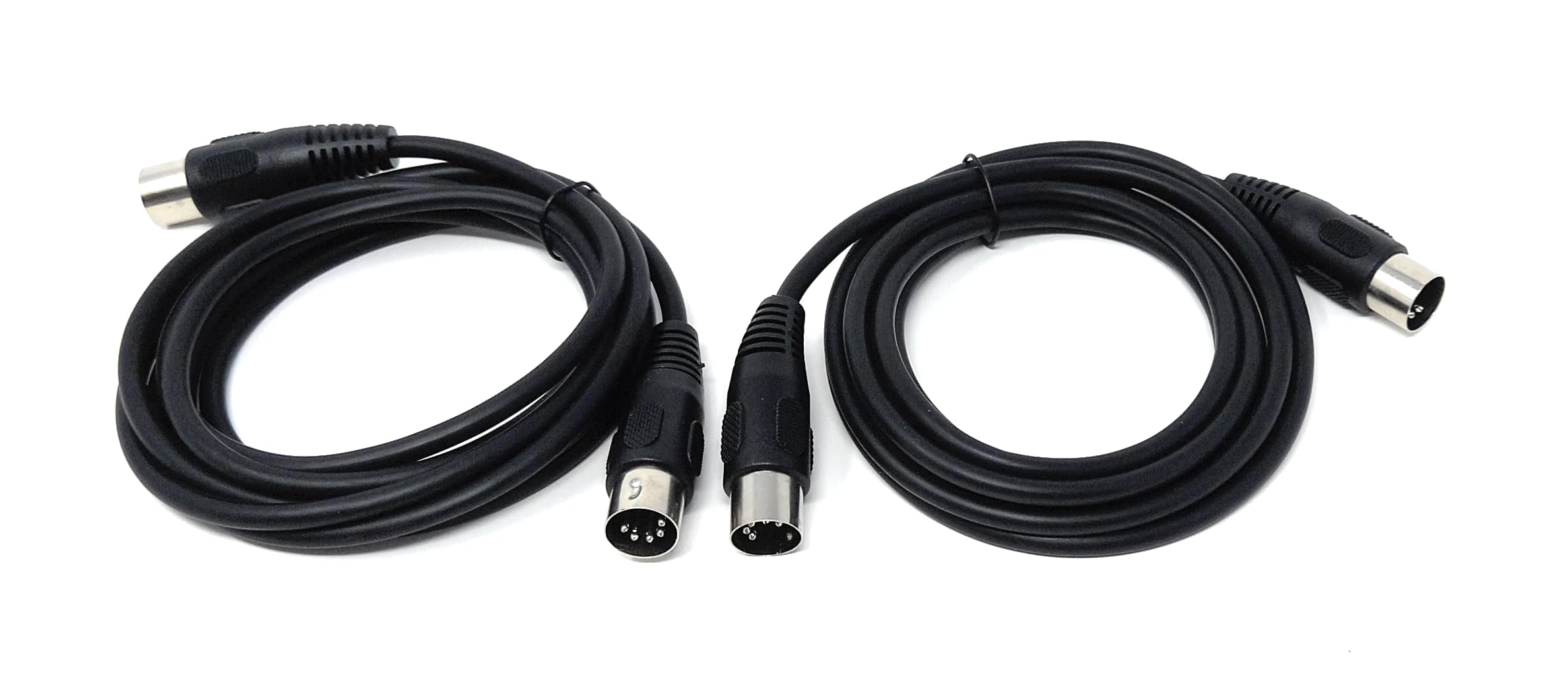 2-Pack 5-Pin DIN MIDI Cables – Male to Male MIDI Lead for Keyboards, Synthesizers, Drum Machines, Audio Interfaces, and Music Production Gear