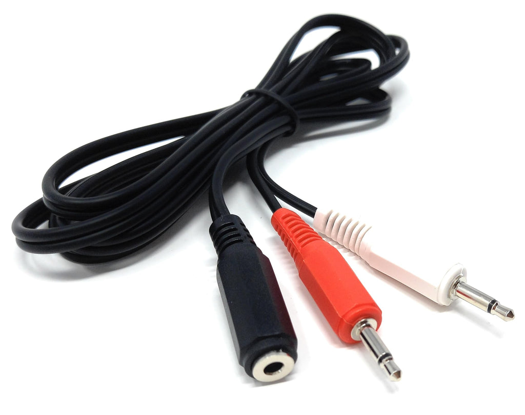1.5m 3.5mm Stereo Jack Socket to 2 x 3.5mm Mono Jack Plugs Cable Lead