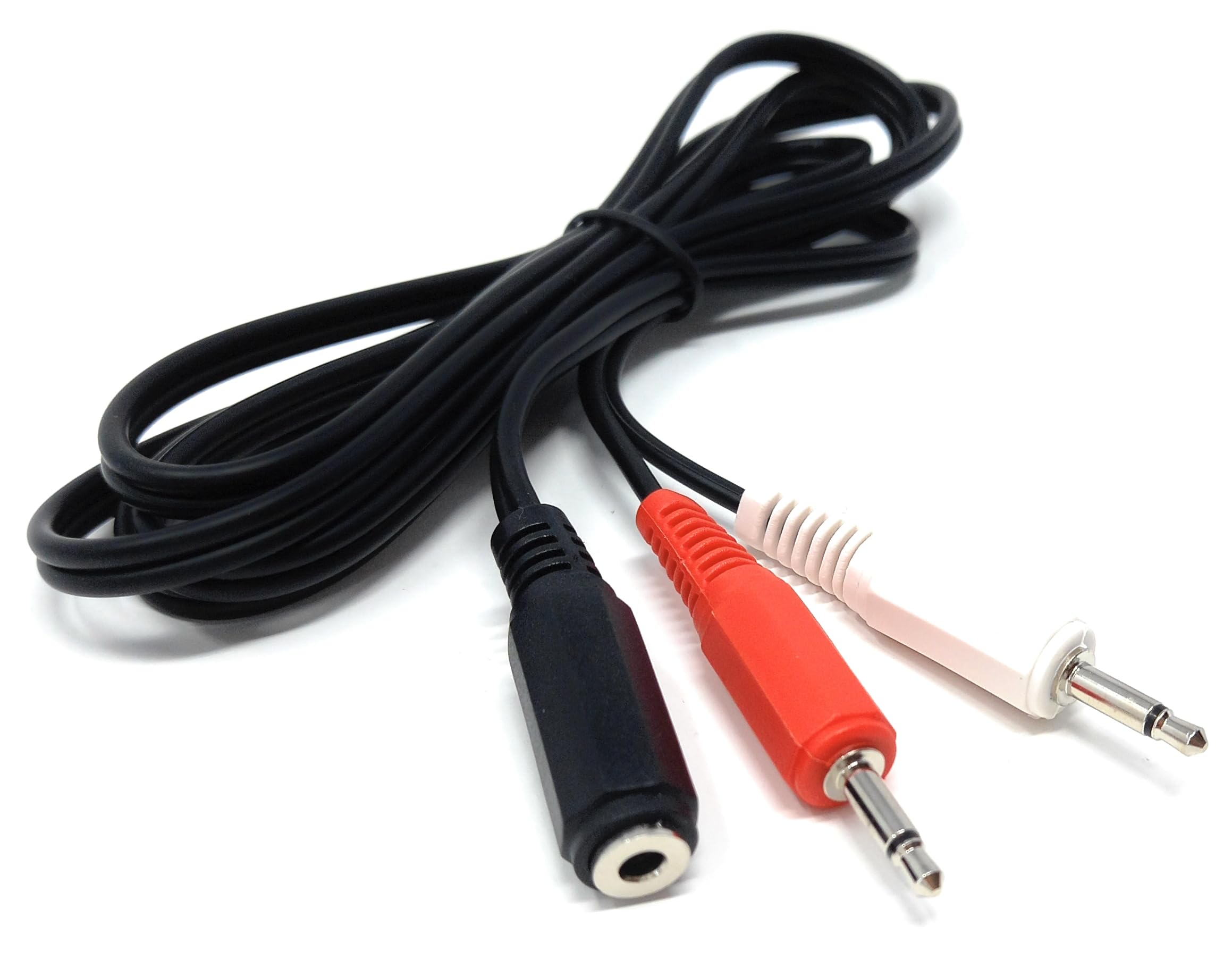 1.5m 3.5mm Stereo Jack Socket to 2 x 3.5mm Mono Jack Plugs Cable Lead