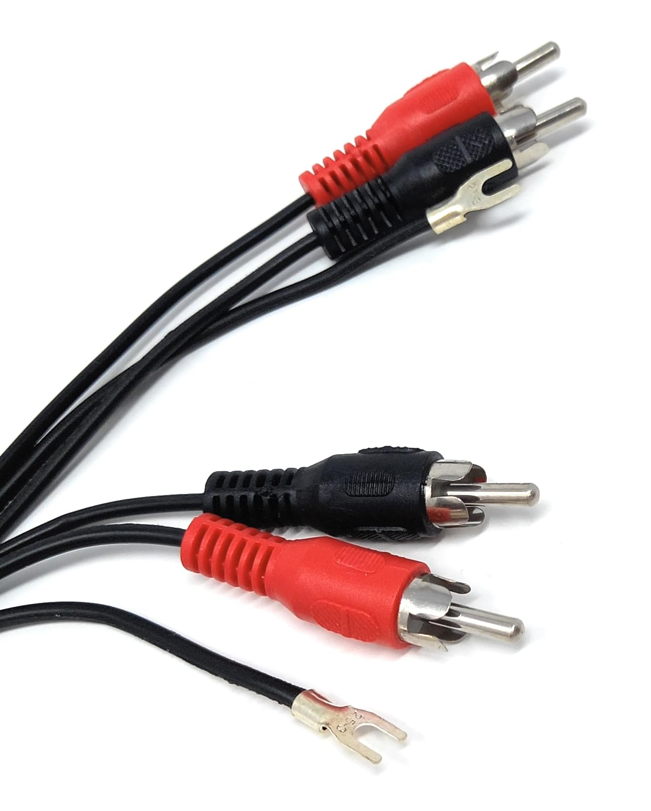 DRUT 1.2m RCA to RCA Twin Phono Audio Cable With Earth Lead for Turntable Mixer