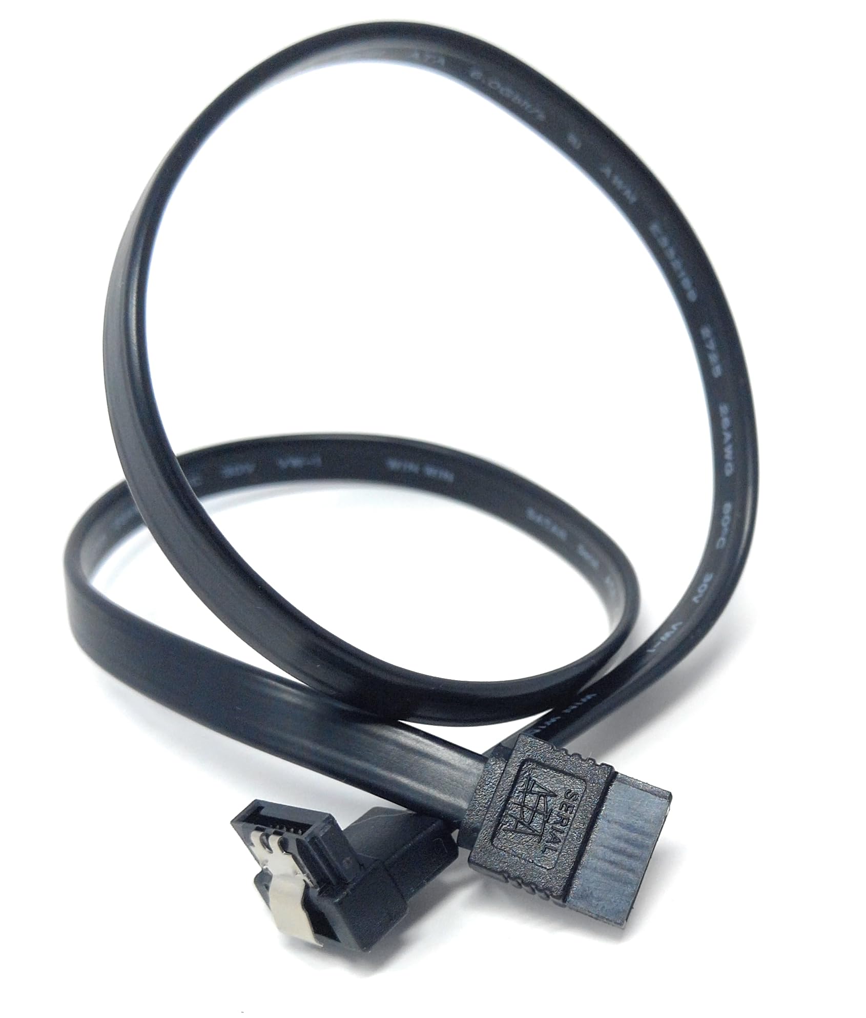 DRUT 90 Degree Right Angle SATA III 6.0 Gbps Data Cable, 50cm, Compatible With SATA HDD, SSD, CD Driver, CD Writer