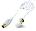 TV RF 4K Aerial Cable, 90 Angled Metal Plugs, Male to Male Angled Connector, Compatible with DVB-C, DVB-T, DVB-S, Digital & Analogue