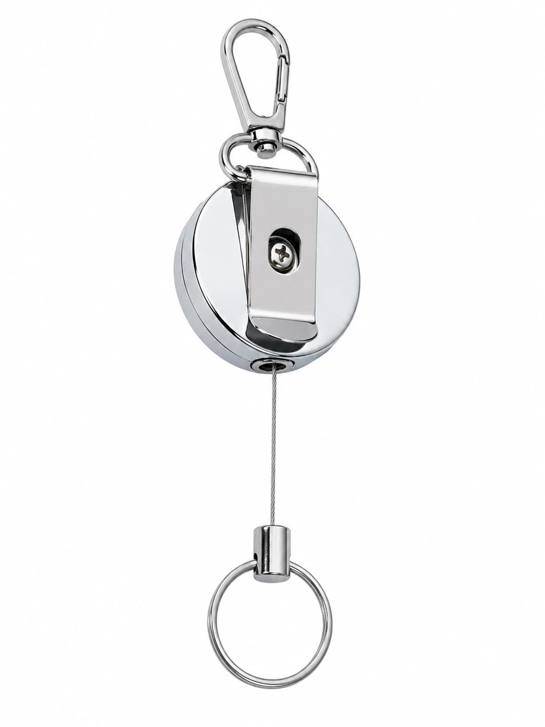 DRUT Retractable Anti-Lost Keychain with Steel Wire Rope, Elastic Key Holder for Keys, ID Cards, Passes and Outdoor Use