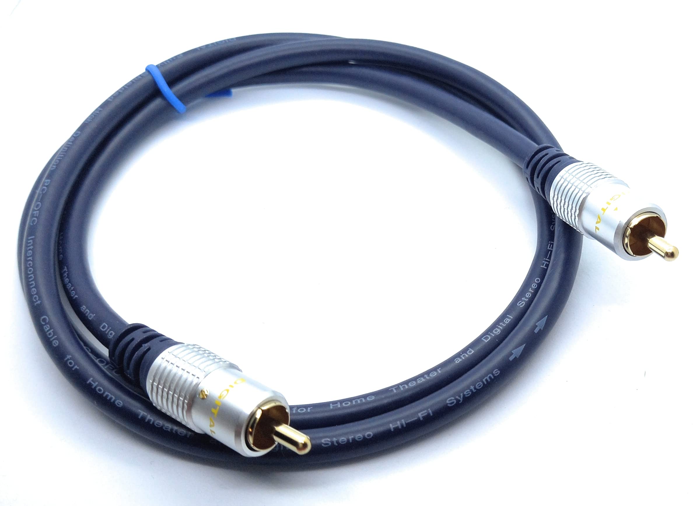 DRUT RCA to RCA Digital Audio 75 Ohm Subwoofer Cable, Designed Specifically for The Very Low-BASS frequencies, OFC SPDIF, Gold Connectors