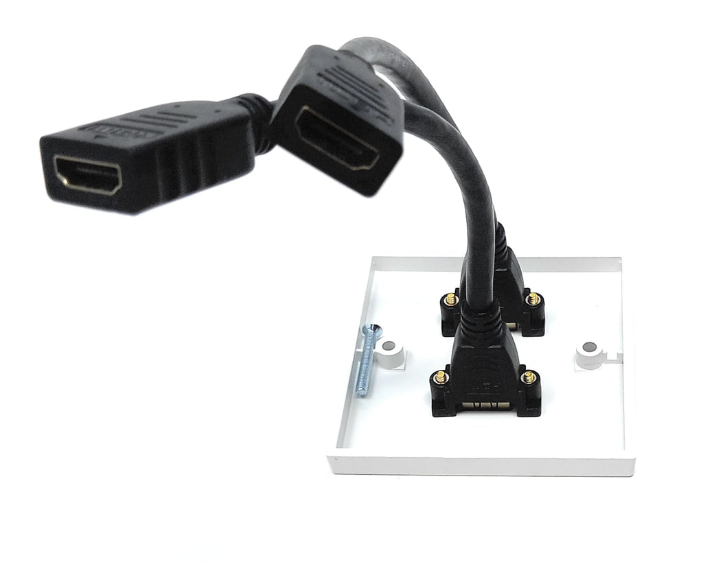 DRUT HDMI 2.0 4K Wall Plate Faceplate With 15cm Pigtail Extension Cable, Single Gang