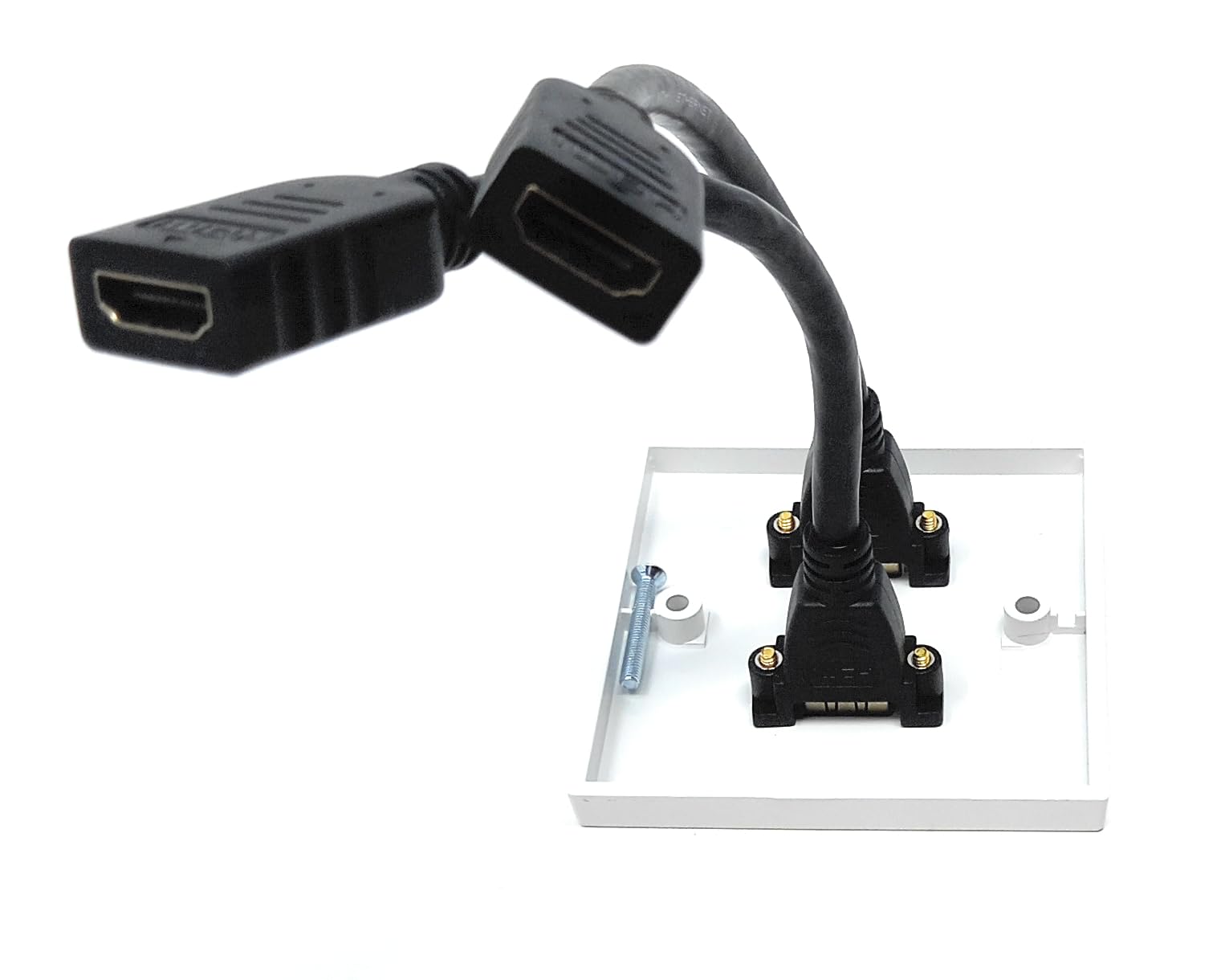 DRUT HDMI 2.0 4K Wall Plate Faceplate With 15cm Pigtail Extension Cable, Single Gang
