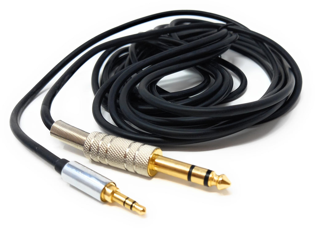 DRUT 5m 3.5mm Stereo Jack Plug to 6.35mm Stereo Jack Plug Balanced AUX Cable for Professional Audio Equipment, Mixers, Amplifiers, Headphones 16.5ft