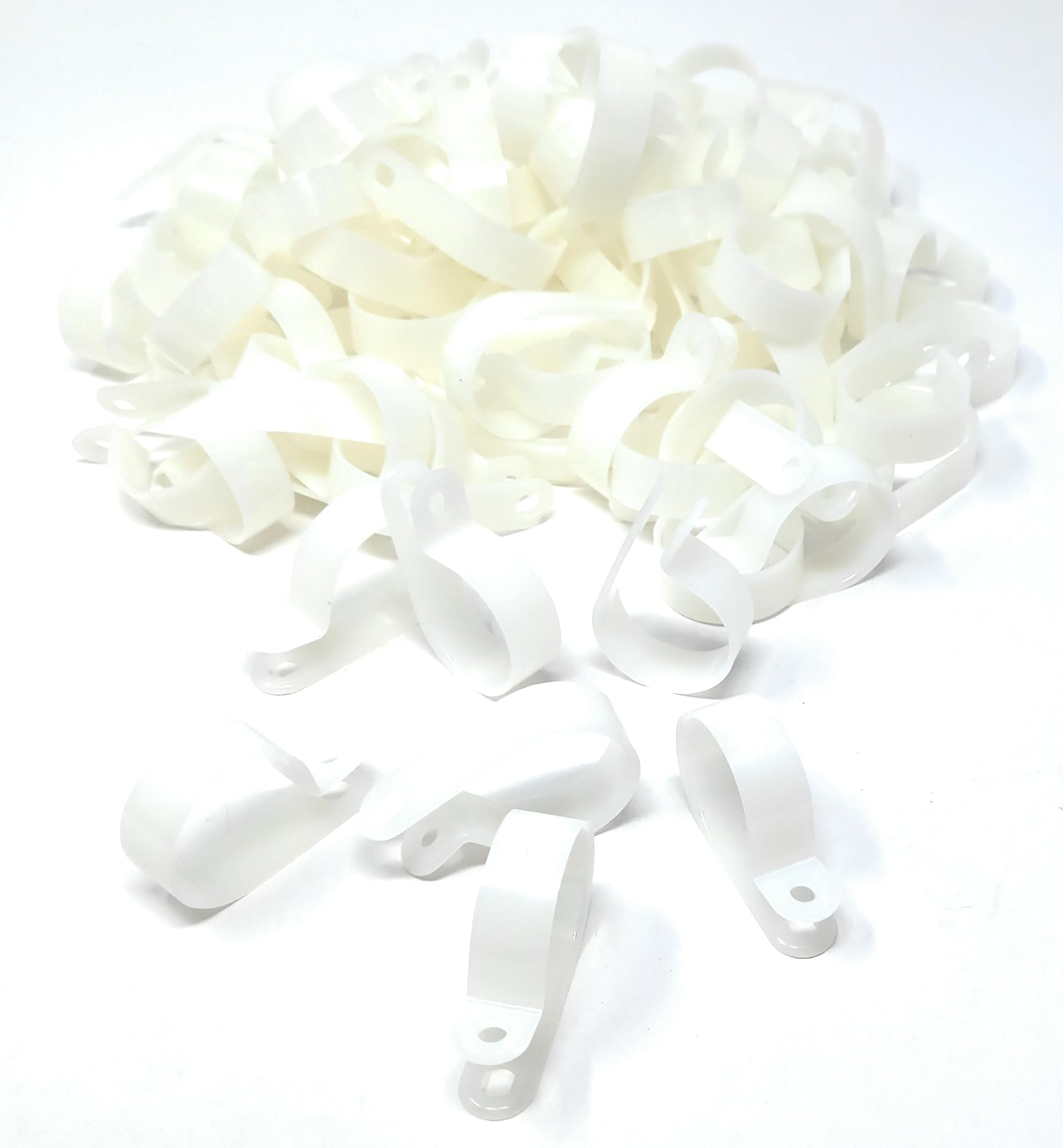 100pcs. P-Clips Plastic Nylon for Hose, Pipe, Cable, Wire, Tubing Wall Clamp Mount