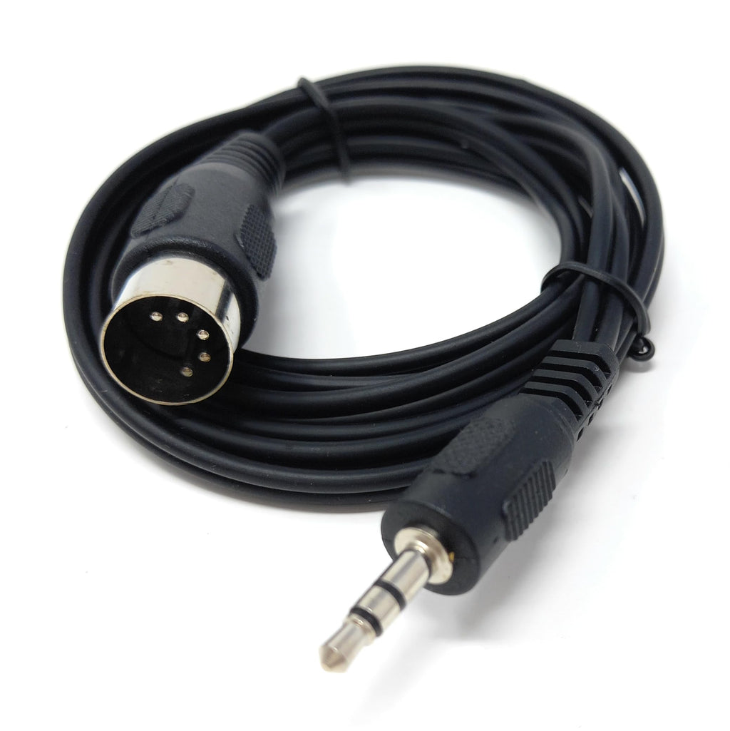 DRUT 3.5mm Stereo Jack Plug to 5 Pin Midi Din Male AUX Audio Cable, Midi Pins 2, 3, 5 are Connected