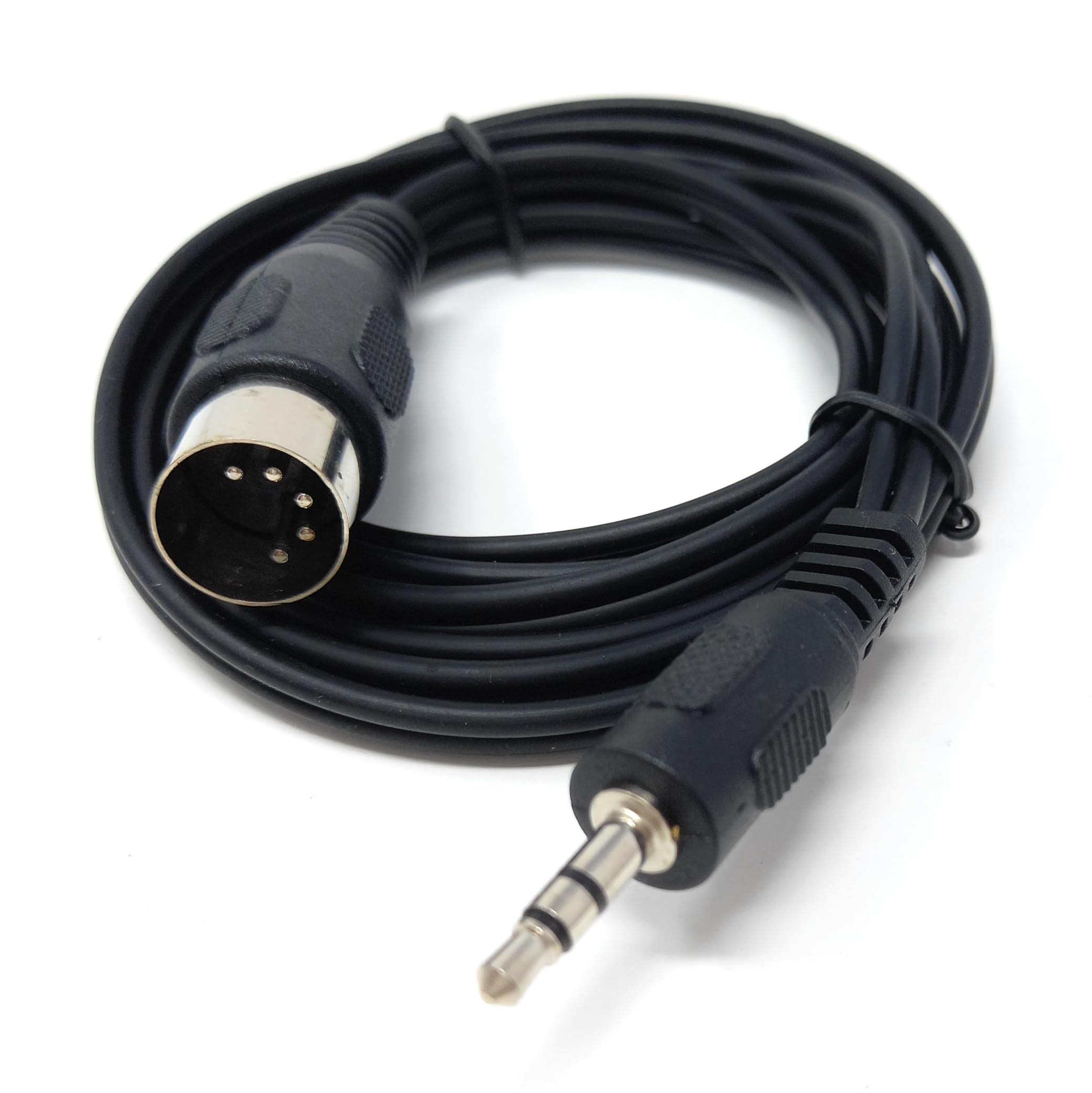 DRUT 3.5mm Stereo Jack Plug to 5 Pin Midi Din Male AUX Audio Cable, Midi Pins 2, 3, 5 are Connected