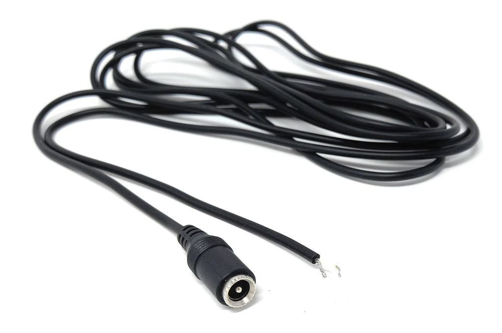 DRUT 2.1mm x 5.5mm Female DC Socket to Bare Wire Power Cable – Compatible with LED Signs, Solar-Powered Outdoor Devices, CCTV, and More