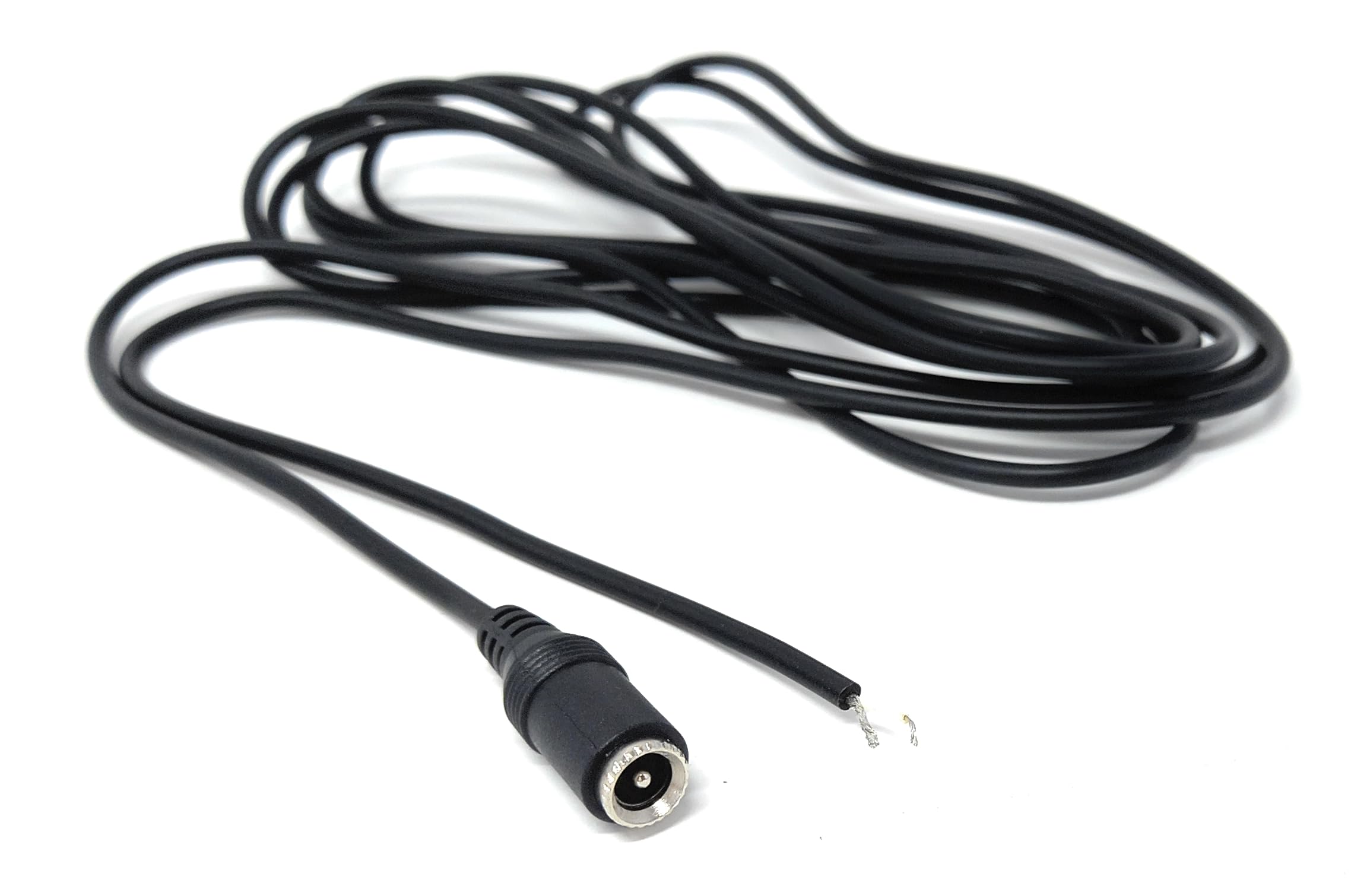 DRUT 2.1mm x 5.5mm Female DC Socket to Bare Wire Power Cable – Compatible with LED Signs, Solar-Powered Outdoor Devices, CCTV, and More