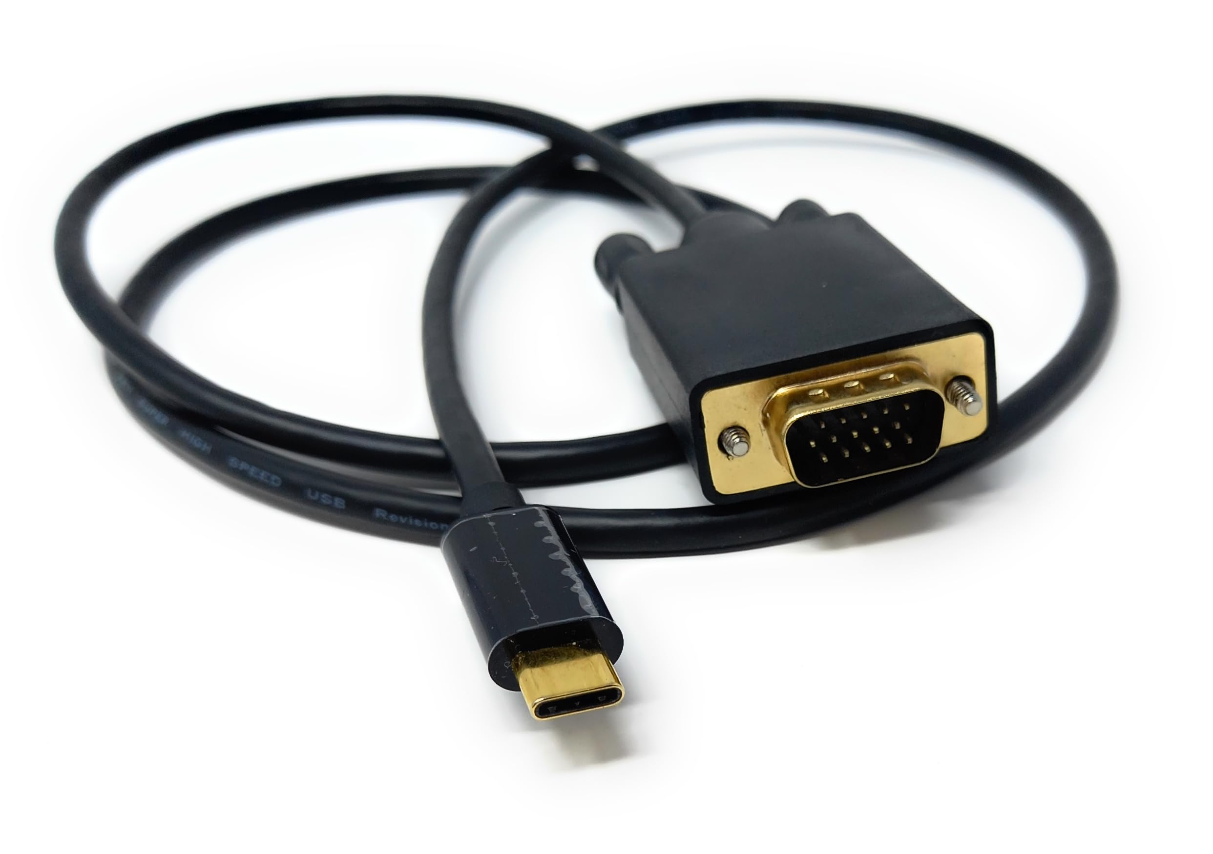 DRUT USB C to VGA Cable, Type-C Male to VGA Male Adapter Lead Supports 11920 x 1080, 1080P 60Hz Compatible with Computer, Monitor, Projector, TV