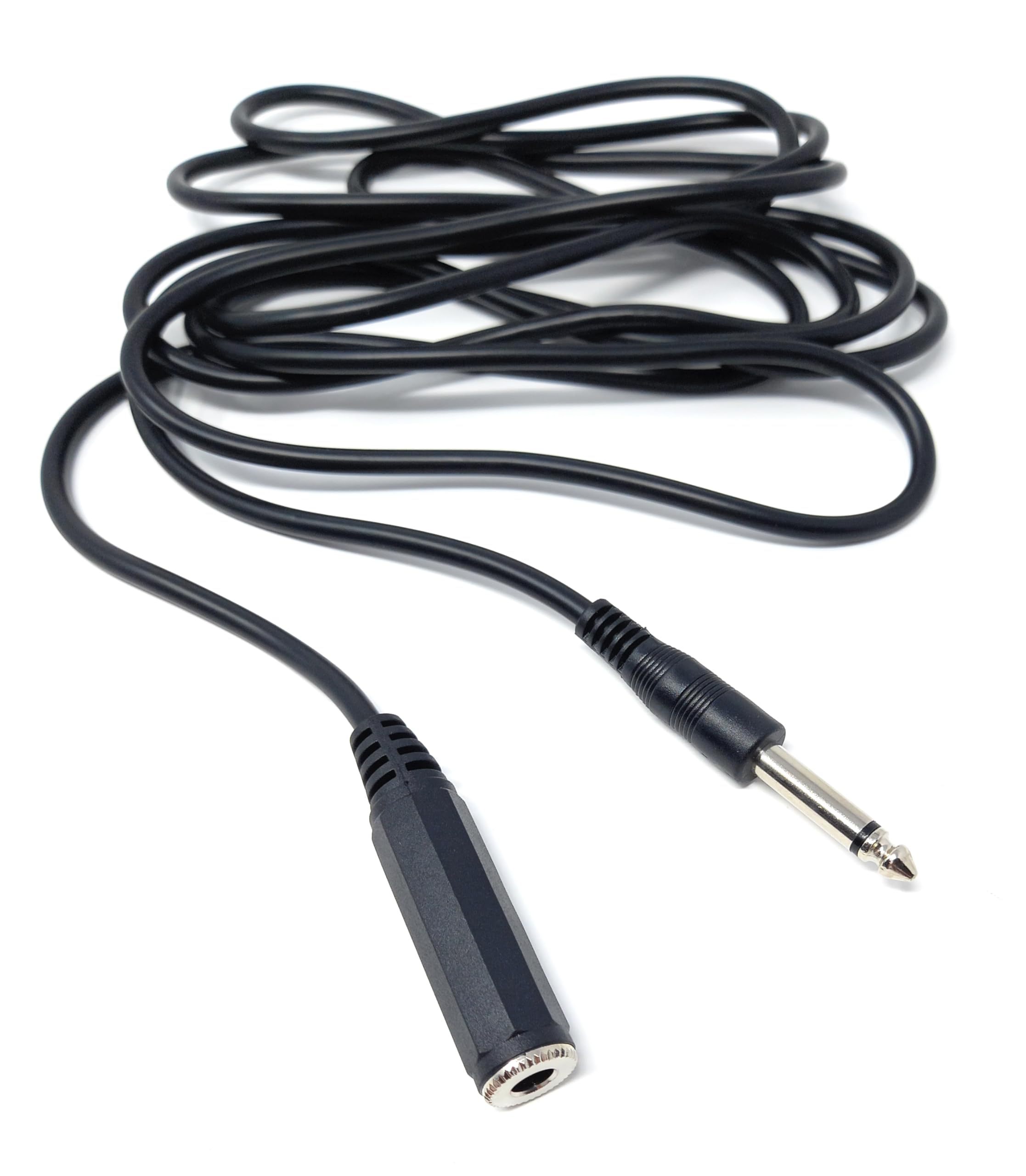 DRUT 6.35mm 1/4" Mono Jack Plug to Socket Extension Male to Female Audio Cable Lead for Guitar, Speaker, Amp, Music instruments