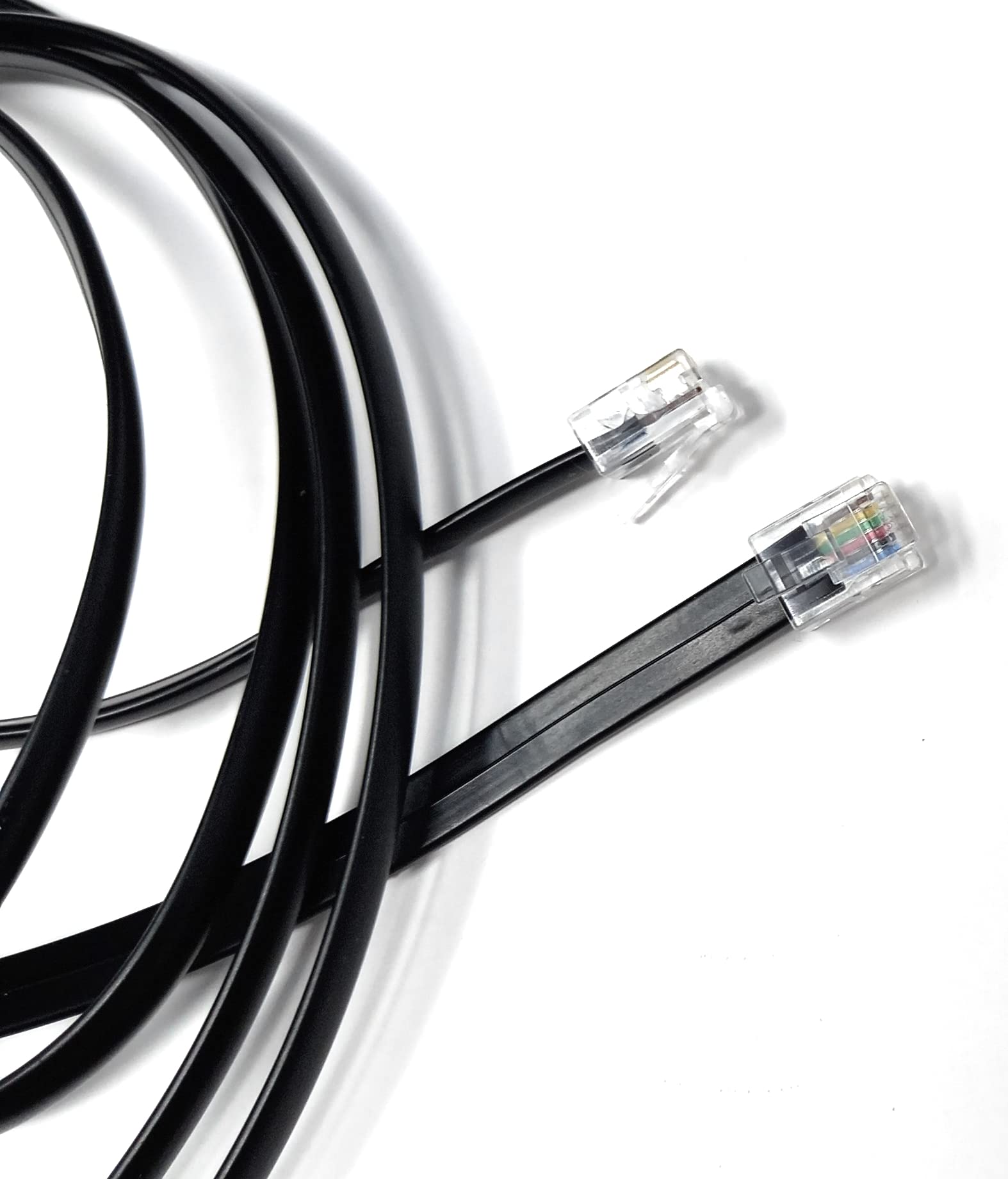 DRUT FLAT RJ12 to RJ12 6P6C Cable Lead Plug to Plug (RJ11 with 6 pin Wire)