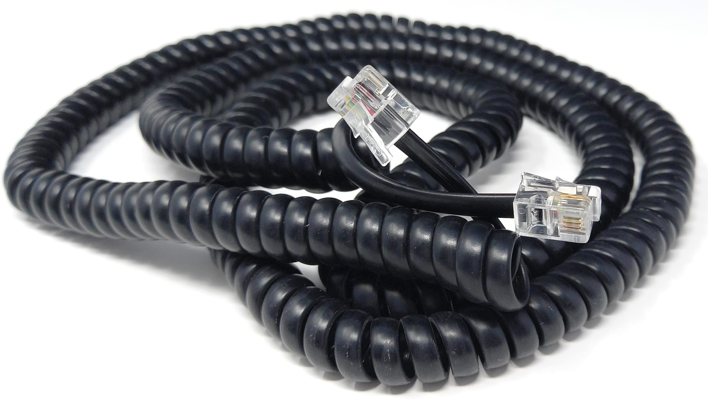 DRUT Coiled RJ10 RJ9 RJ22 4P4C 4 PIN Telephone Handset Curly Lead Cable