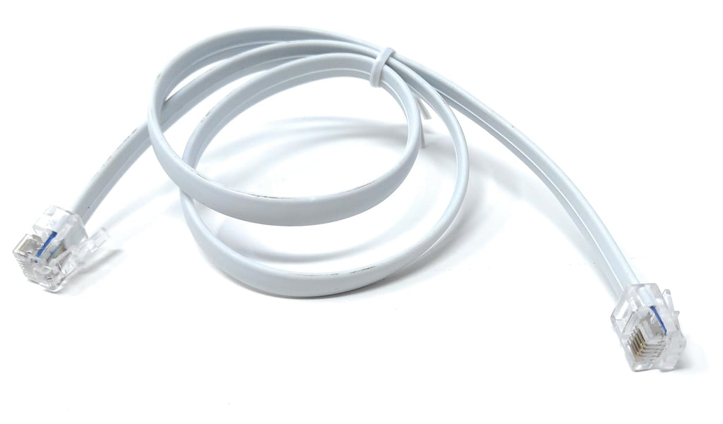 DRUT FLAT RJ12 to RJ12 6P6C Cable Lead Plug to Plug (RJ11 with 6 pin Wire)