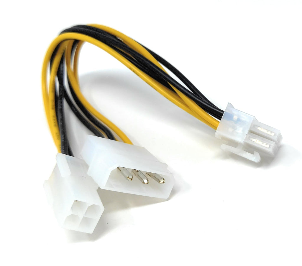 15cm 4 Pin ATX & 4 Pin LP4 Molex to 8 Pin EPS, CPU Power Cable Adapter 0.5ft