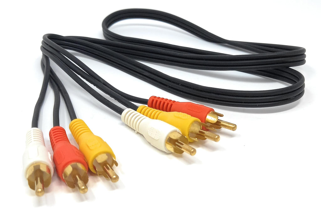 DRUT 1m 3 RCA to 3 RCA Phono Male Plug Triple Jack Cable AV Audio Video Composite Lead (3.3ft)