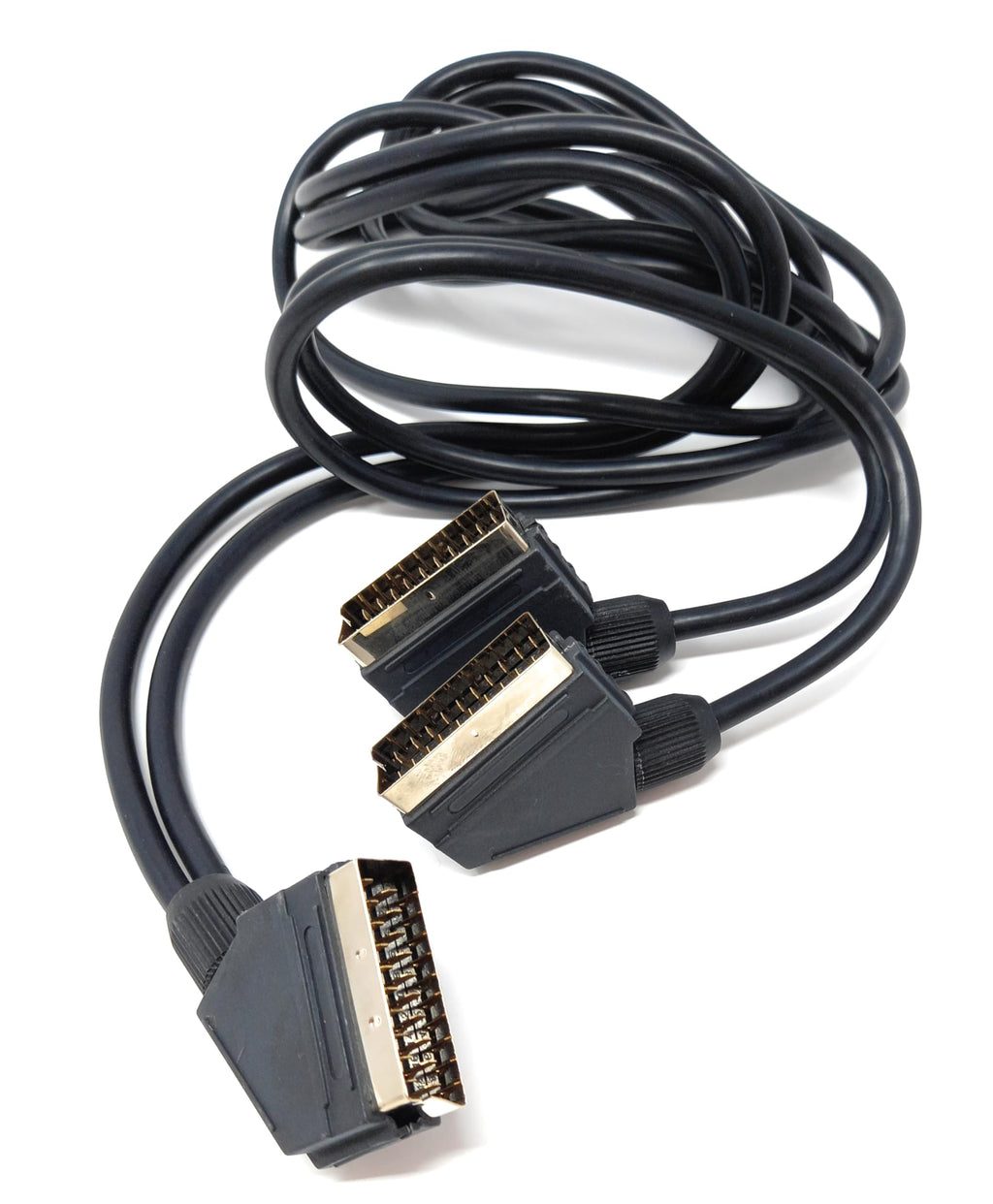 DRUT 2m Scart Splitter Male to 2 x Male Shielded 21 pin Audio, Video, Cable Cord