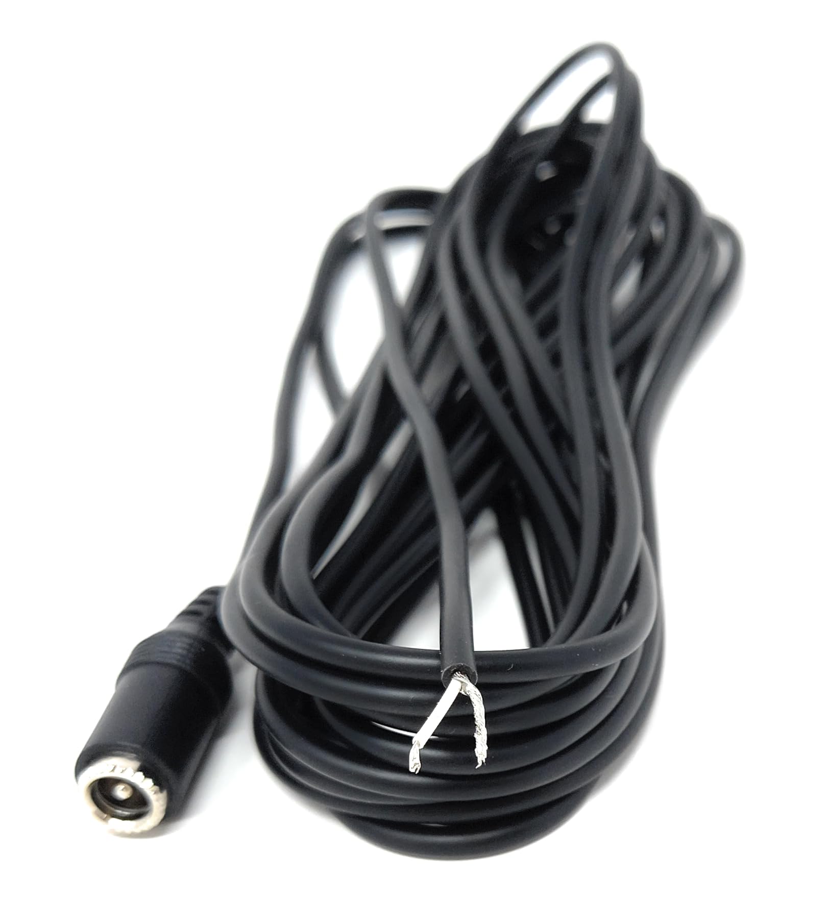 DRUT 2.1mm x 5.5mm Female DC Socket to Bare Wire Power Cable – Compatible with LED Signs, Solar-Powered Outdoor Devices, CCTV, and More