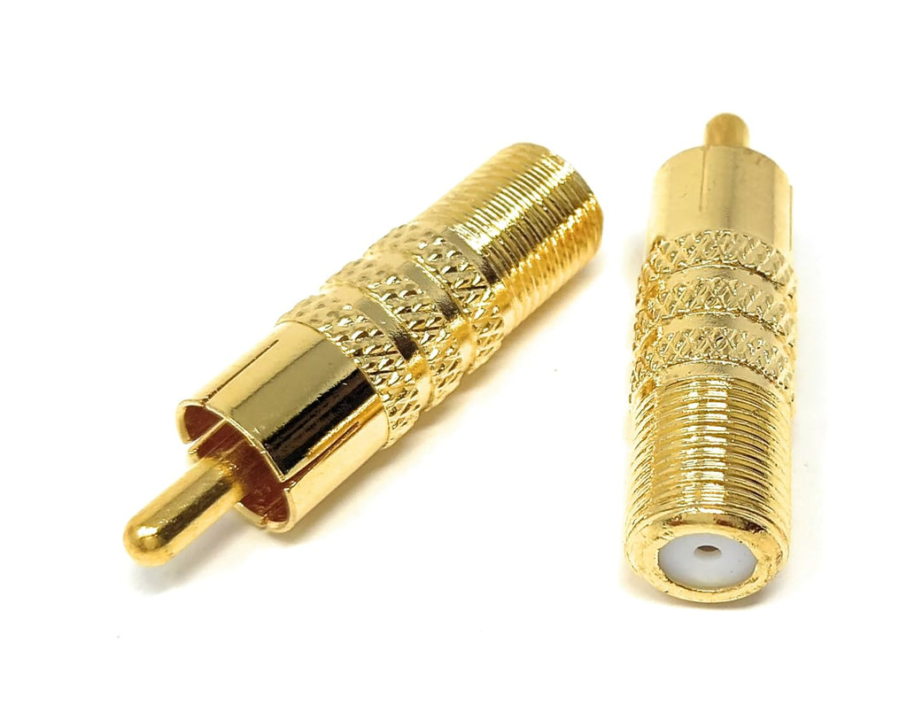 DRUT F Type Socket Screw to RCA Phono Male Plug TV Satellite Cable Adapter