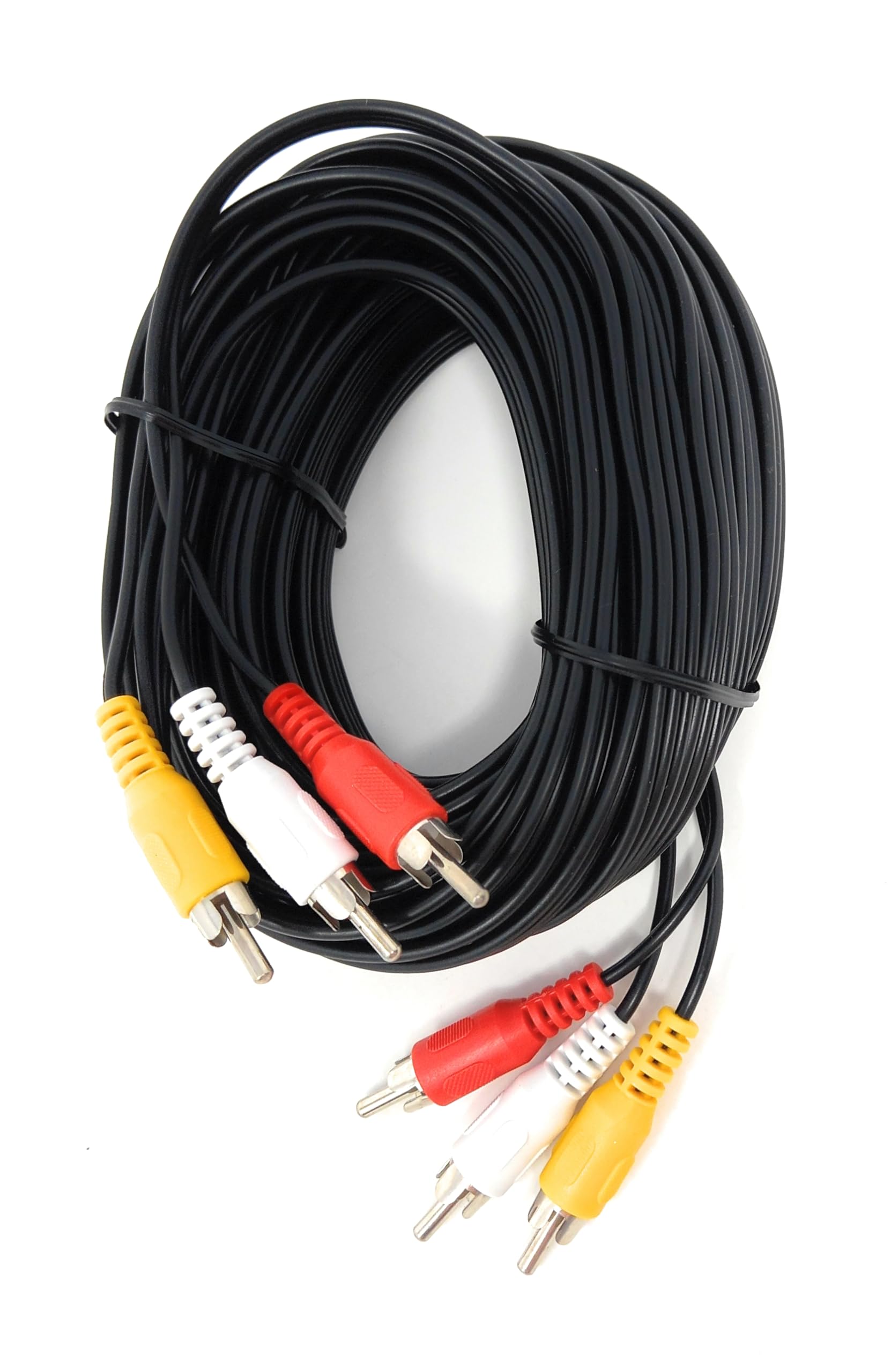 DRUT Triple 3 x RCA to RCA Phono Plugs to Plugs Composite, Audio Video Male to Male Cable Lead Nickel Contacts