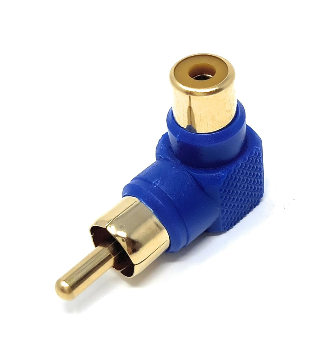 DRUT RCA Phono Right Angled Adapter Audio Plug to Socket Male to Female Gold Plated