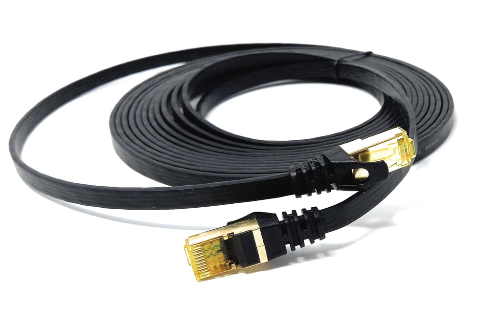 DRUT CAT7 Flat FTP Shielded 600MHz 10Gbps Ethernet LAN RJ45 Cable Gold Plated Switch Router Modem Access Point Lead