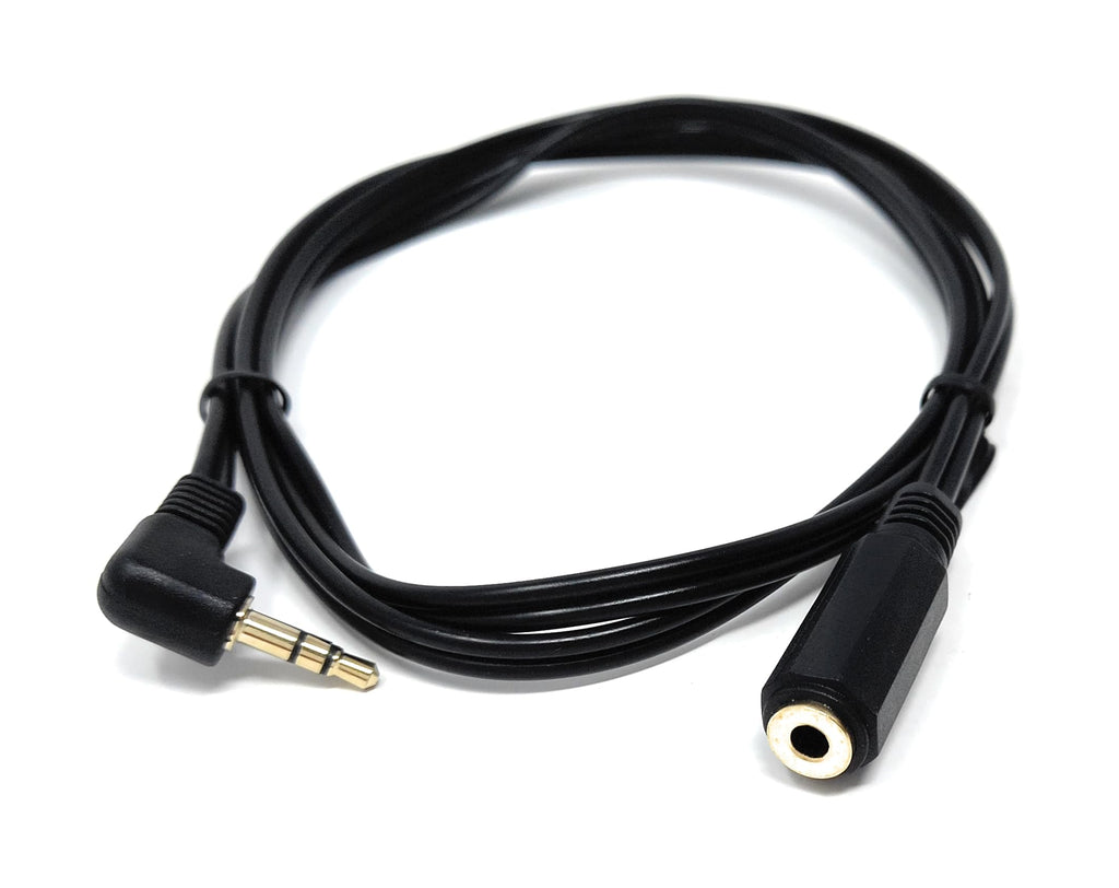 DRUT 3.5mm Right Angle Stereo Jack to Socket Headphone, Audio Devices AUX 1/8'' Extension Cable Lead
