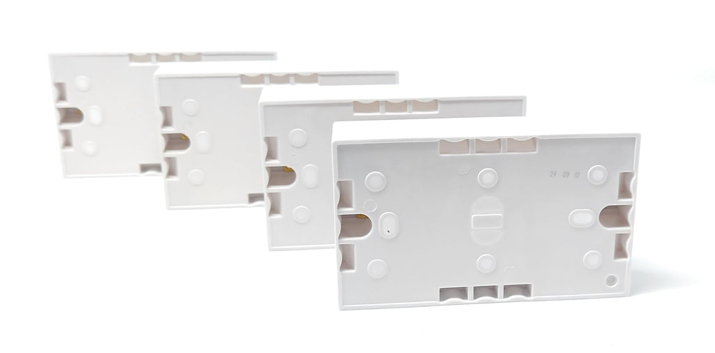 2 Gang Surface Mount Back Box – White Pattress 147mm x 86mm x 32mm, Durable Electrical & Network Faceplate Mounting Box