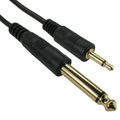 3.5mm mono to 6.35mm mono TS jack cable