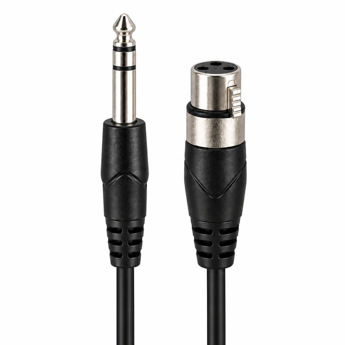 6.35mm Stereo Jack Plug to 3-Pin XLR-F Female Socket Cable (Various Lengths)