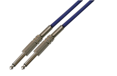 Blue 5m 6.35mm mono jack to jack guitar cable