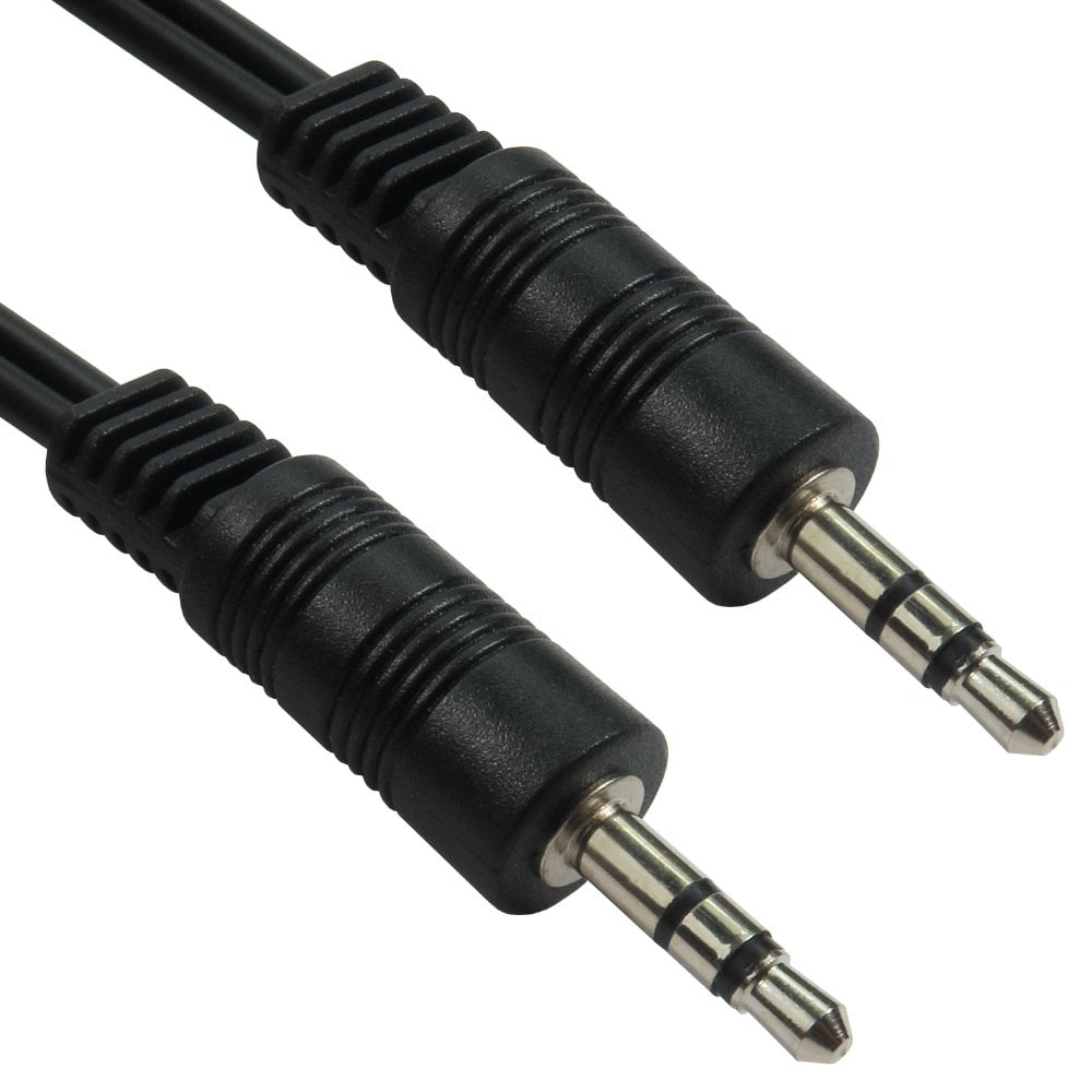 3.5mm Male to Male Stereo Audio Cable Nickel Connectors Black (Various Lengths)