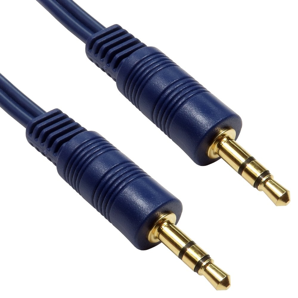 3.5mm Male to Male Stereo Audio Cable Blue (Various Lengths)
