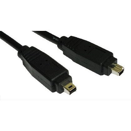 Black FireWire 4-pin male to 4-pin male cable