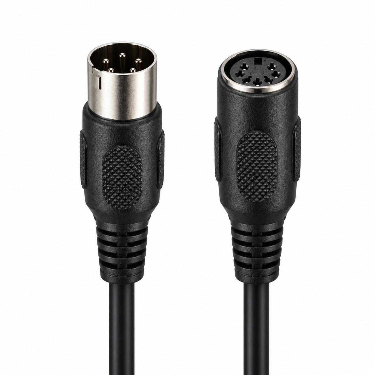 5 pin MIDI male to female DIN extension cable, vertical connectors