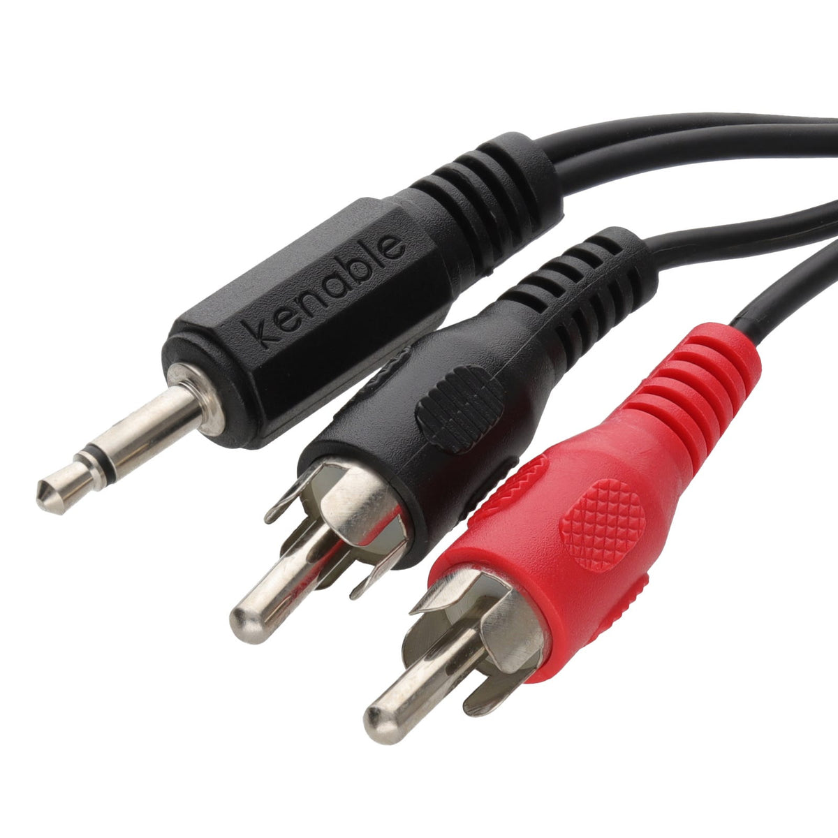 3.5mm Mono to Twin RCA Male Audio Cable 1m