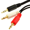 3.5mm Stereo to Twin 3.5mm Mono Audio Cable Gold