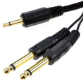 3.5mm Mono to Twin 6.35mm Mono Audio Cable
