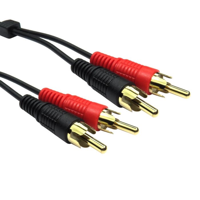 Twin RCA male to male cable with gold contacts