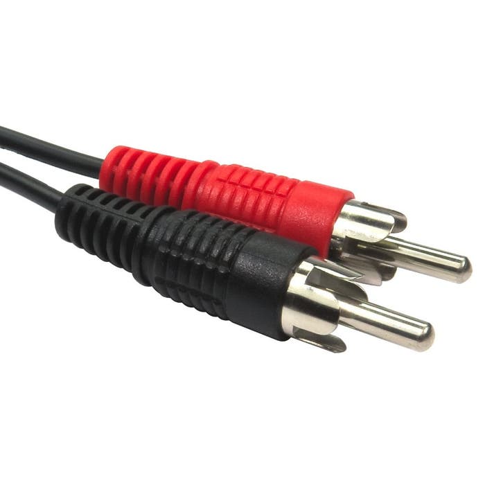Twin RCA male to male audio cable with nickel contacts