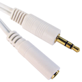 White 3.5mm male to female extension stereo cable