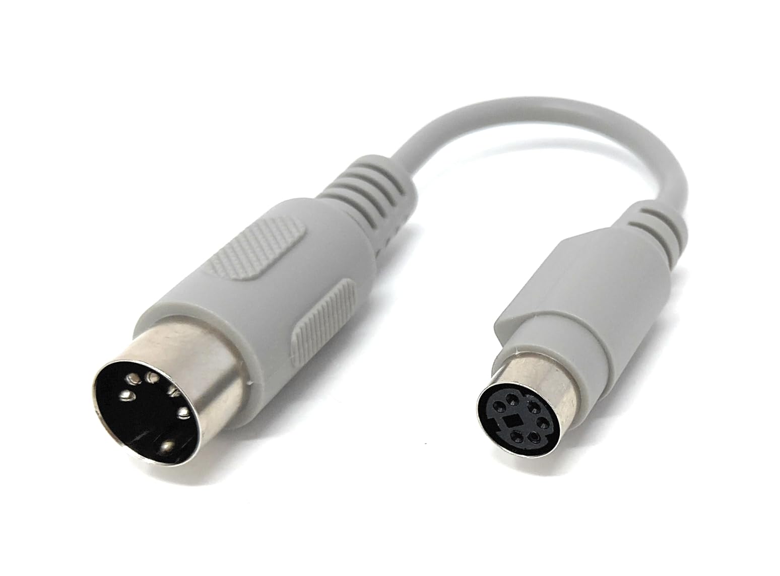 5-Pin DIN Male to 6-Pin Mini DIN Female Adapter Cable – 15cm MIDI Converter Lead for Musical Instruments, Keyboards, AT to PS/2 Device Conversion