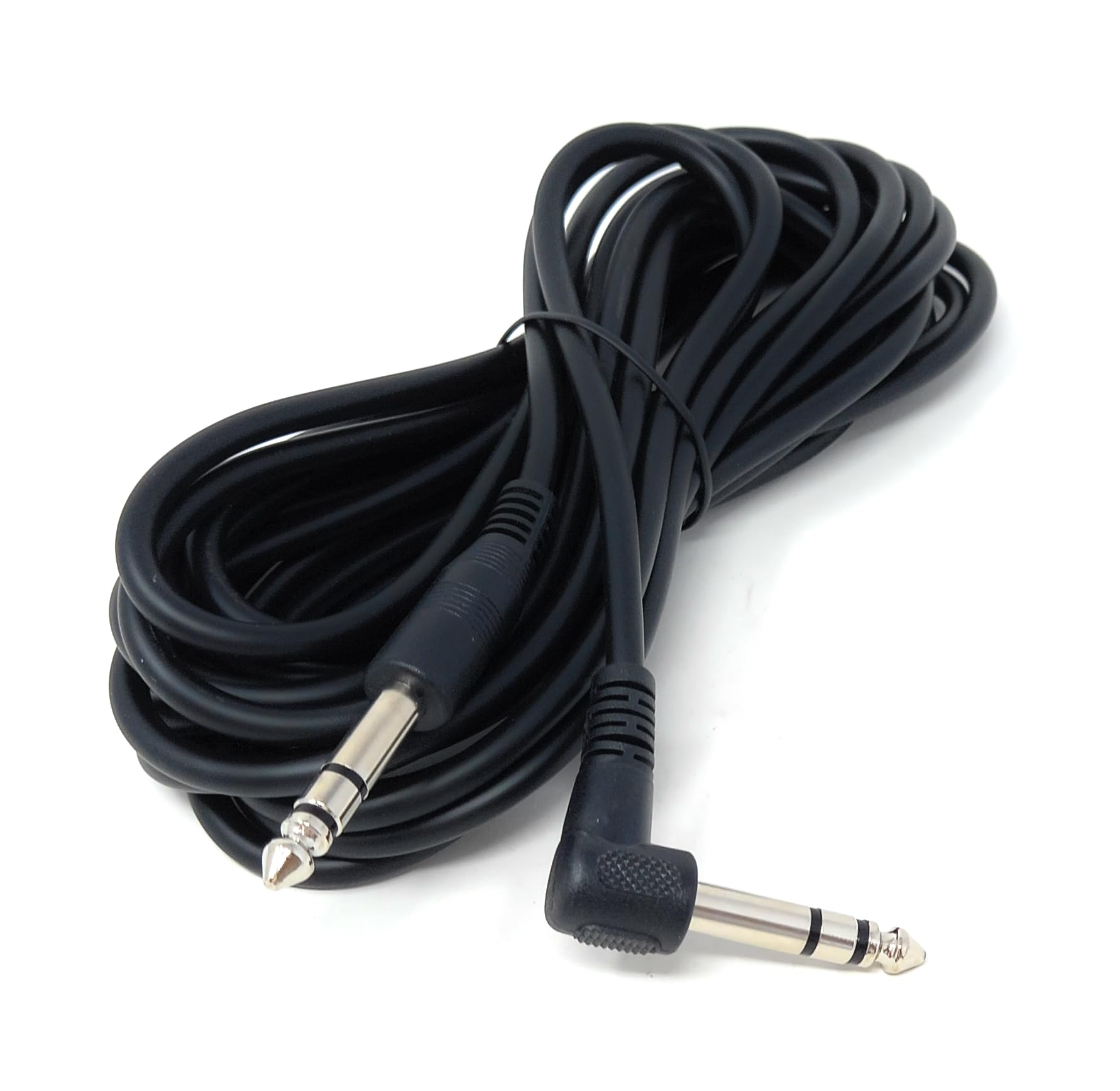 DRUT 6.35mm (1/4") TRS Right-Angled Guitar Cable – Stereo Jack Instrument Lead for Electric Guitar, Bass, Keyboard, Amp, Mixer – Heavy-Duty Audio Cord